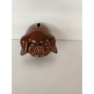 Dartmouth Pottery England Treacle-Glazed Chocolate Brown Piggy Bank 1950's
